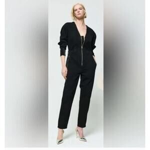 ETICA Black Beauty Janai Moto Denim Jumpsuit - Size XS